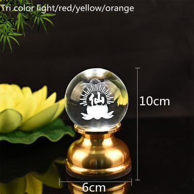 Charge Plug In Coloured Glass Lotus Lamp LED Buddha Lamp God of Wealth Lamp Temple Pray Household Crystal Ever Burning Lamp