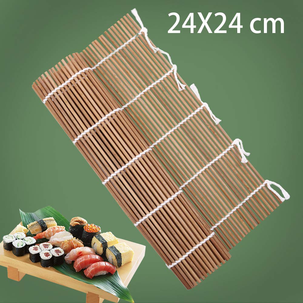 HTB Bambus Rulat Sushi Lat pentru Sushi pentru Făcut Covoraș Sushi, 24x24cm, Antibacterian, Gură, Rulouri, Ehomaki, Setsubun, Verde, Rulouri, Gourmet, Camping,