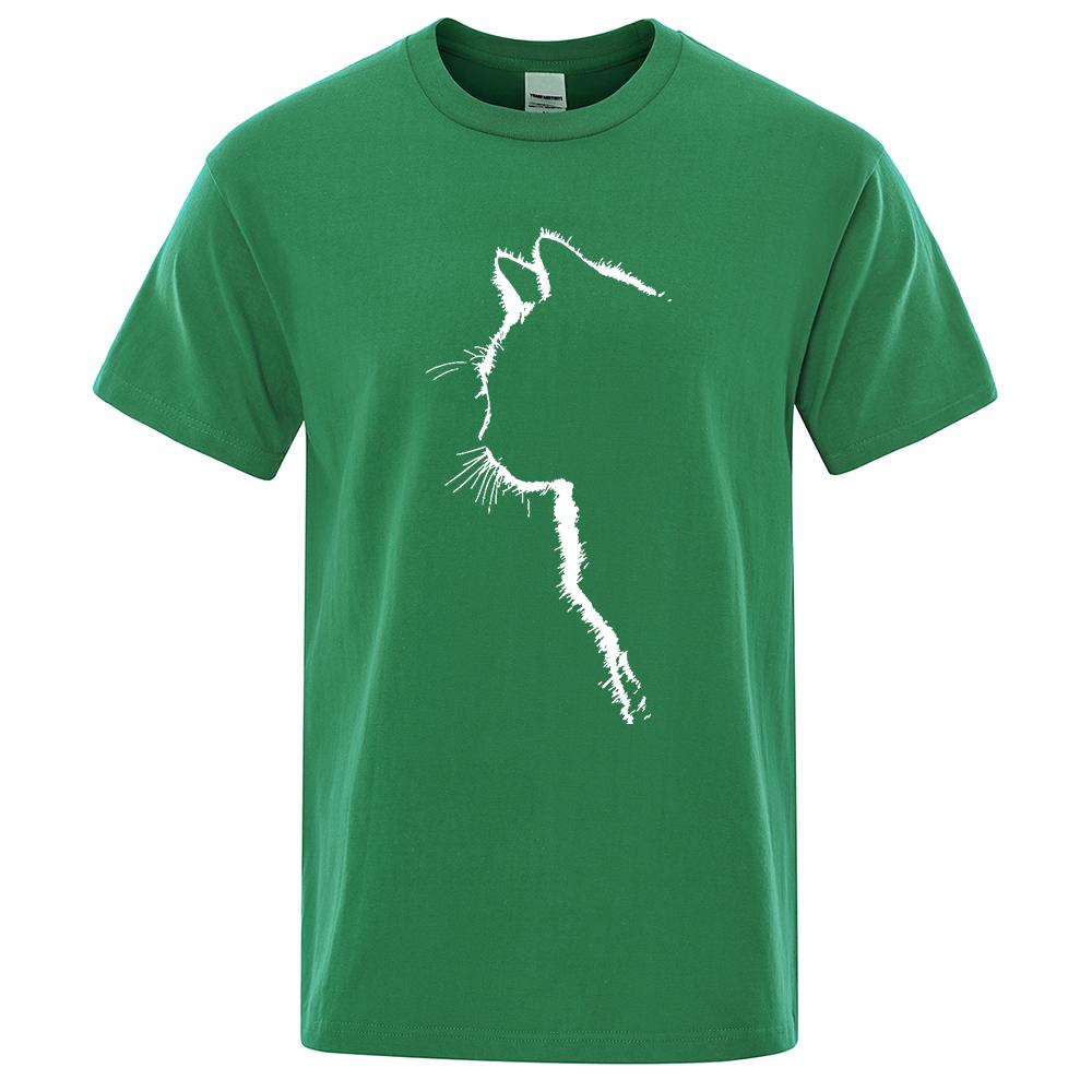 Bavlněná trička pro muže Potištěná Cool Cat Animal Trička Léto Tričko s krátkým rukávem Pánské Hip Hop Streetwear Top Trička Funny