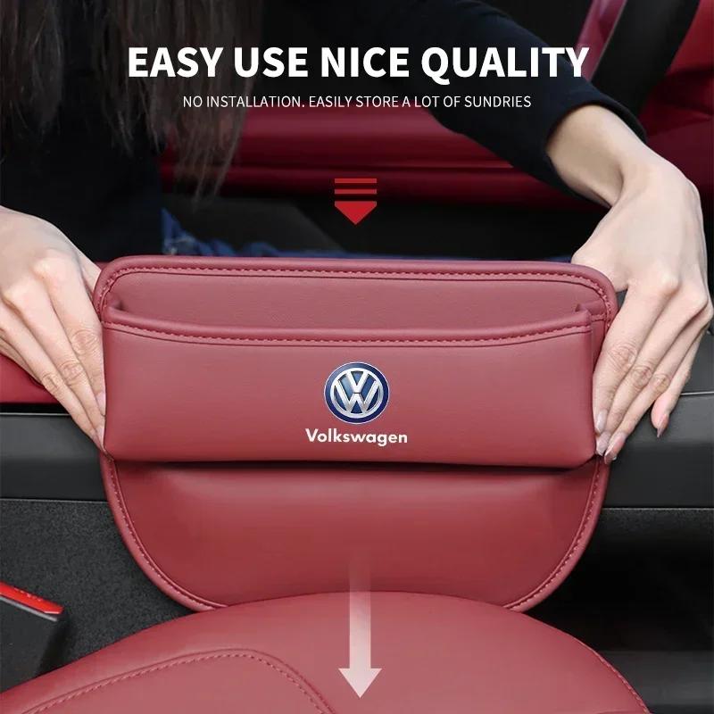 2026 Hot For Volkswagen VW Car Seat Crevice Gaps Storage Box Seat Organizer For Volkswagen CC Golf 4 6 7 GTI Tiguan Passat B5 B6