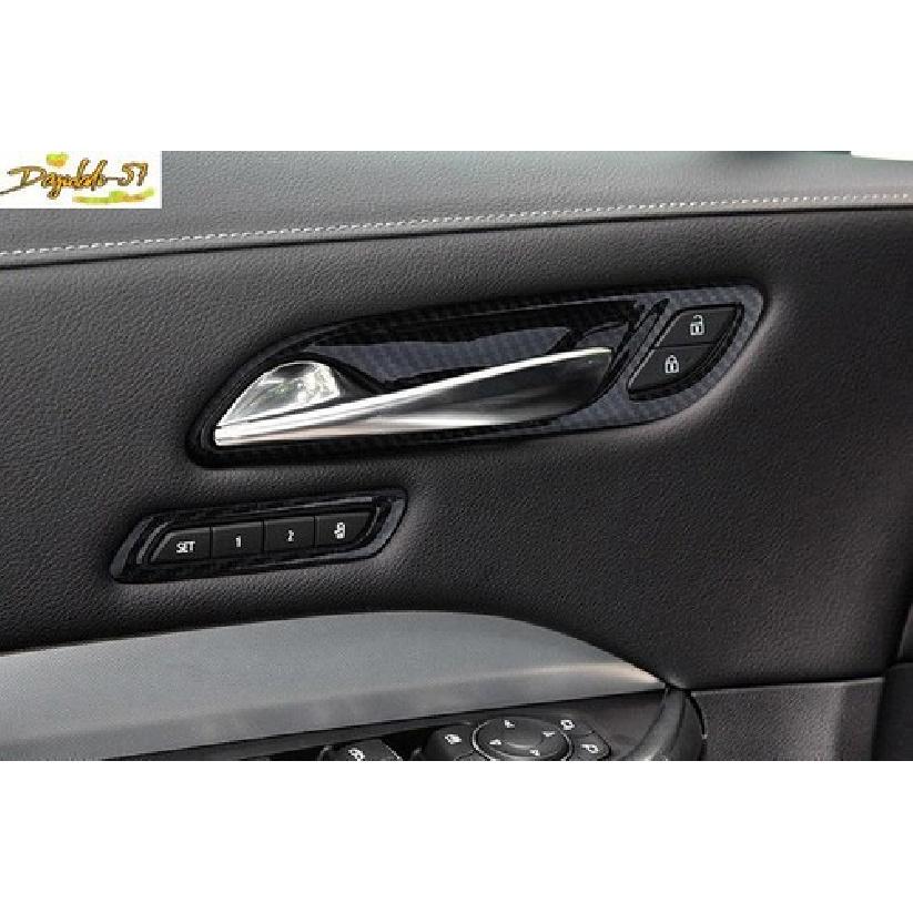 Carbon Fiber Look Inner Door Handle Bowl Cover Trim For Cadillac XT4 2018 -