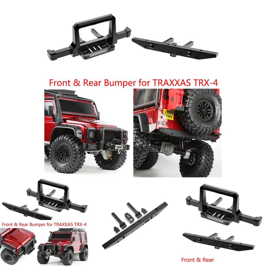 Cnc Aluminum Front Rear Winch Bumper Set For 1/10 Rc Crawler Traxxas Trx-4