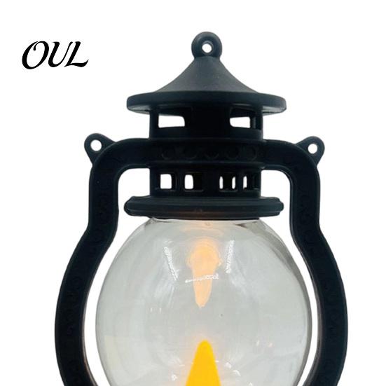 Portable Lantern for Home Decor Vintage Night Light, Flickering LED Candle Lamp Christmas Decorative Plastic Halloween, Flameless Bedside Lamp,
