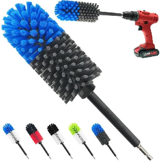 Wheel Brush, Soft Drill Wheel Cleaner Brush, Drill Brush For Car Wheel, No Scratches Highly Dense And Durable Car Wheel Brush Rim Tire Car Cleaning