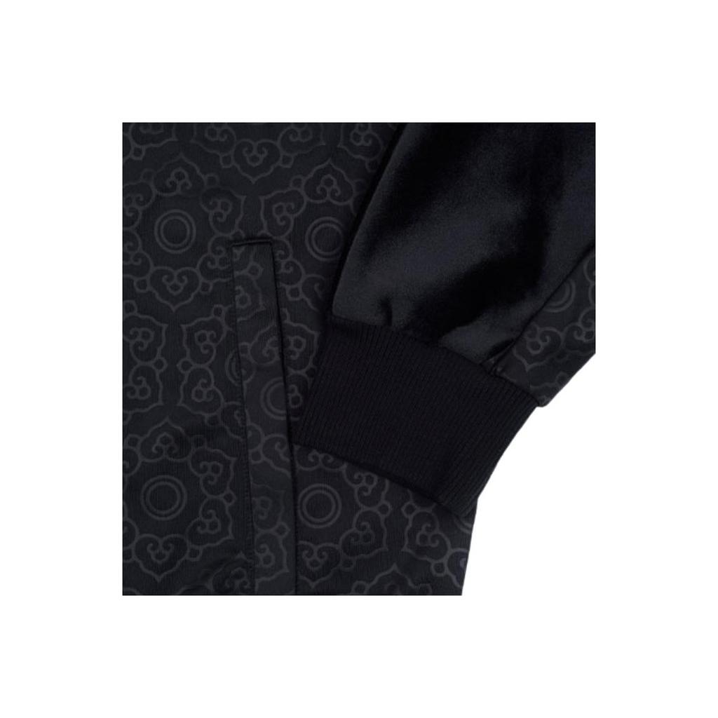 Li Ning X Kong Shan Ji Collaboration Sports Basketball Series Quilted Panel Sports Zip-Up Long Sleeve Hoodie Men Hoodies Black AWDR657-1