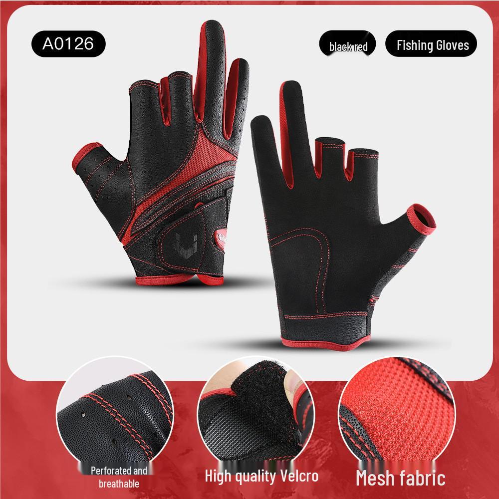 Cycling and Fishing Three-Finger Gloves: Wear-Resistant, Non-Stick, Non-Slip.