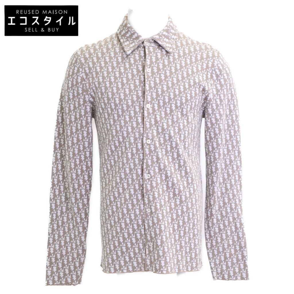 Dior [Excellent Condition/Domestically Authorized] 023M550AT099 Oblige All-Over Print Long Sleeve Shirt/ Tops S BrownUsed