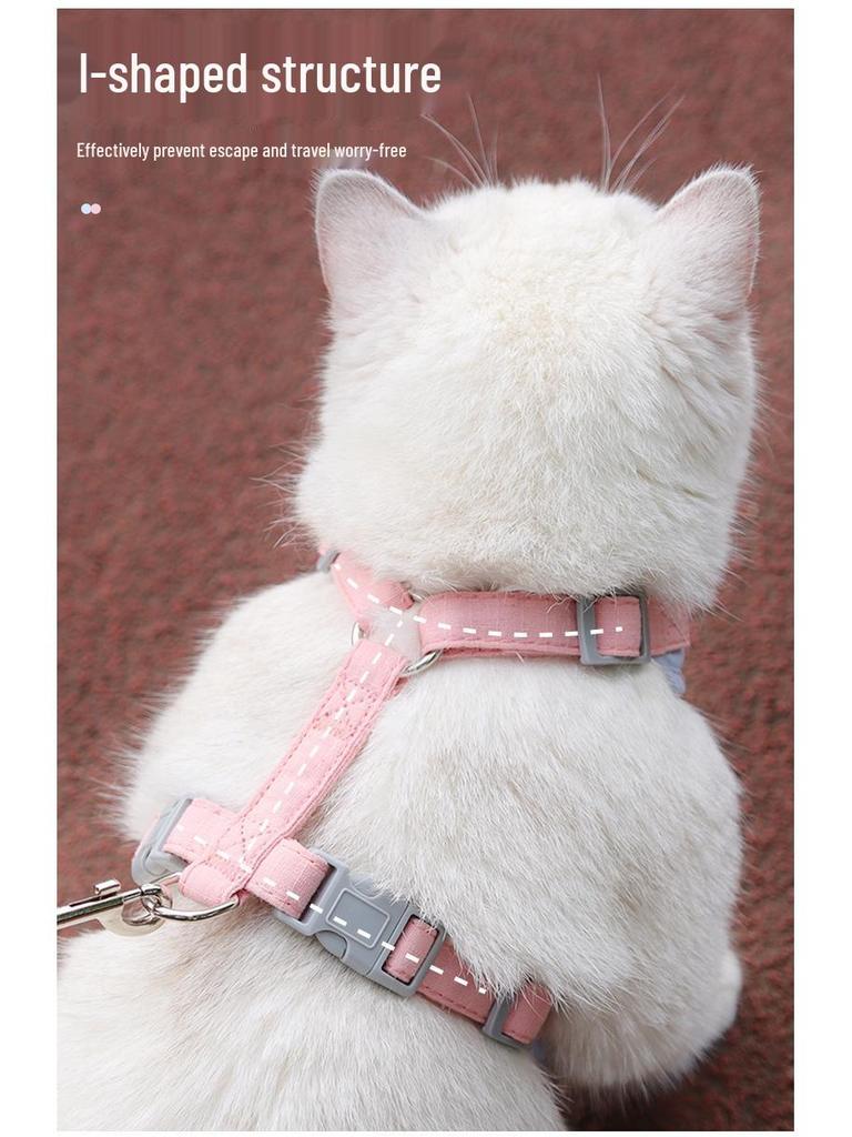Anti-Escape Adjustable Cat Harness and Leash - Outdoor Walking Rope for Cats