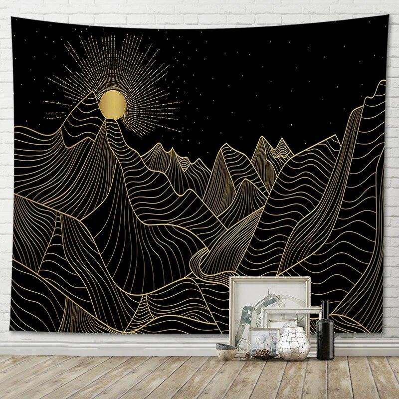 Beautiful Tapestry Room Decoration Abstract Mountain View Home Wall Hanging Background Cloth