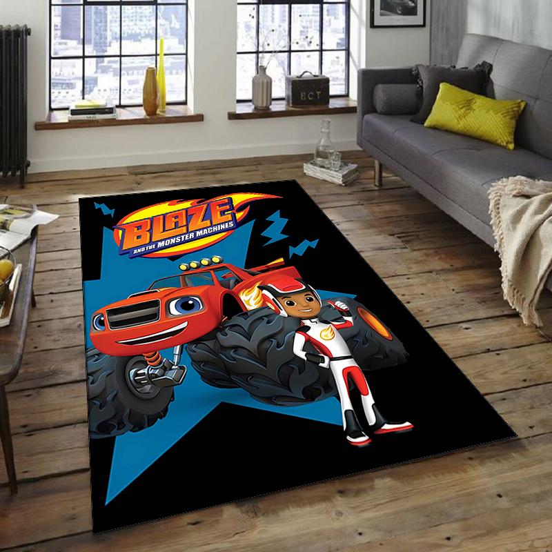 1pc Blaze and the Monster Machines (2) Design Area Rug - Non-Slip, Soft & Cozy Floor Mat for Living Room, Bedroom, Office - Indoor/Outdoor Decorative