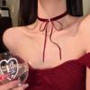 Christmas Velvet Bow Choker Necklace - Retro, Simple, Versatile Style for Women