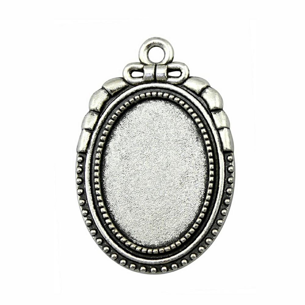 10 Stück 18x25mm Innenmaß Antik Silber Plated 31 Stile Cameo Cabochon Basis Fassungen Anhänger Halskette Zubehör