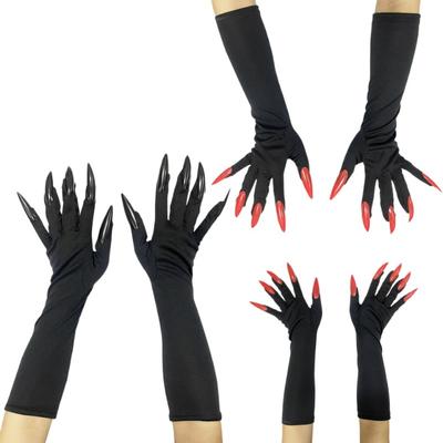 Black Ghost Claw Mittens Dress Up Gloves Witch Cosplay Costume Cool Halloween Gloves  Role Play