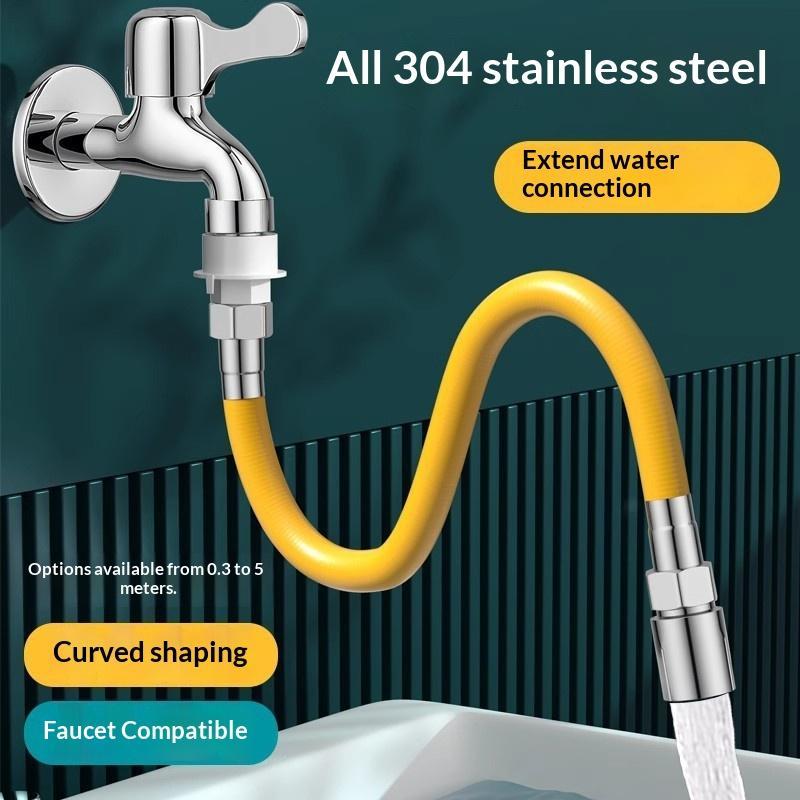Stainless Steel Adjustable Faucet Tube for Enhanced Water Flow in Contemporary Bathroom Design