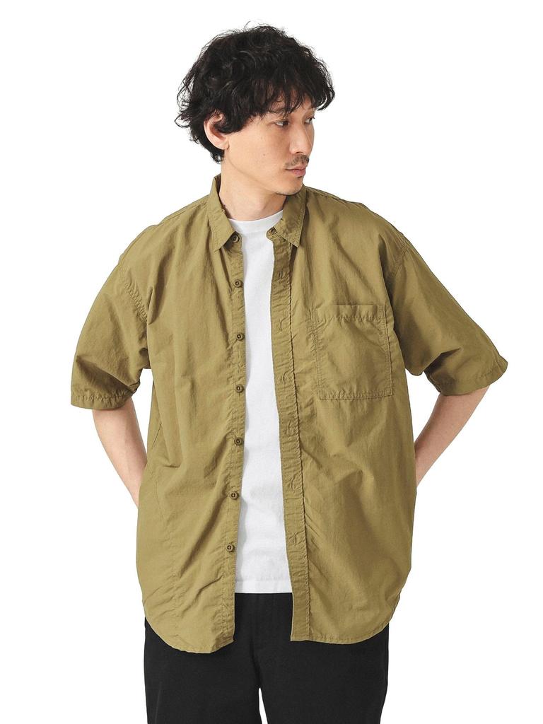 Beams Men's Water-Repellent Active Shirt, Olive, Size M