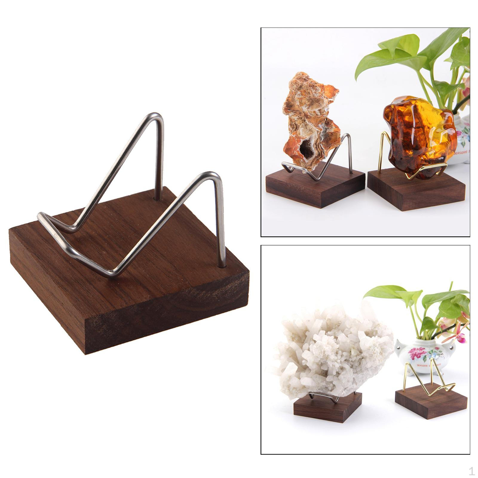 1pc Display Stand Base for Gemstone Mineral Specimens Citrine Amethyst Geode Agate Option 4 Silver