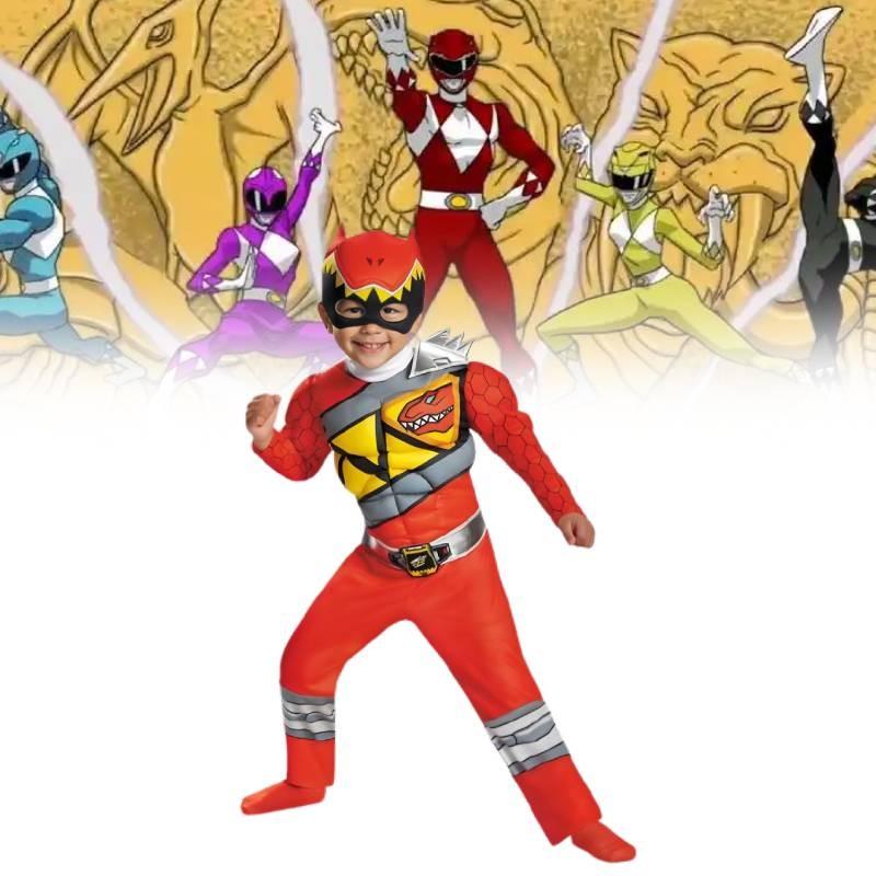 Mighty Morphin Power Rangers Cosplay Costume Jumpsuit Kids Halloween Party Gift