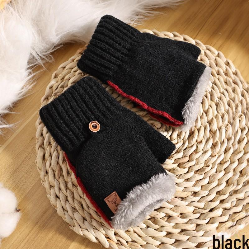 Doppellagige fingerlose Schreibhandschuhe aus Samt für Herren – Wärme im Winter