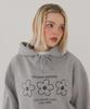 [Fleece Lined Selection] Big Flower Oversized Hoodie Gray