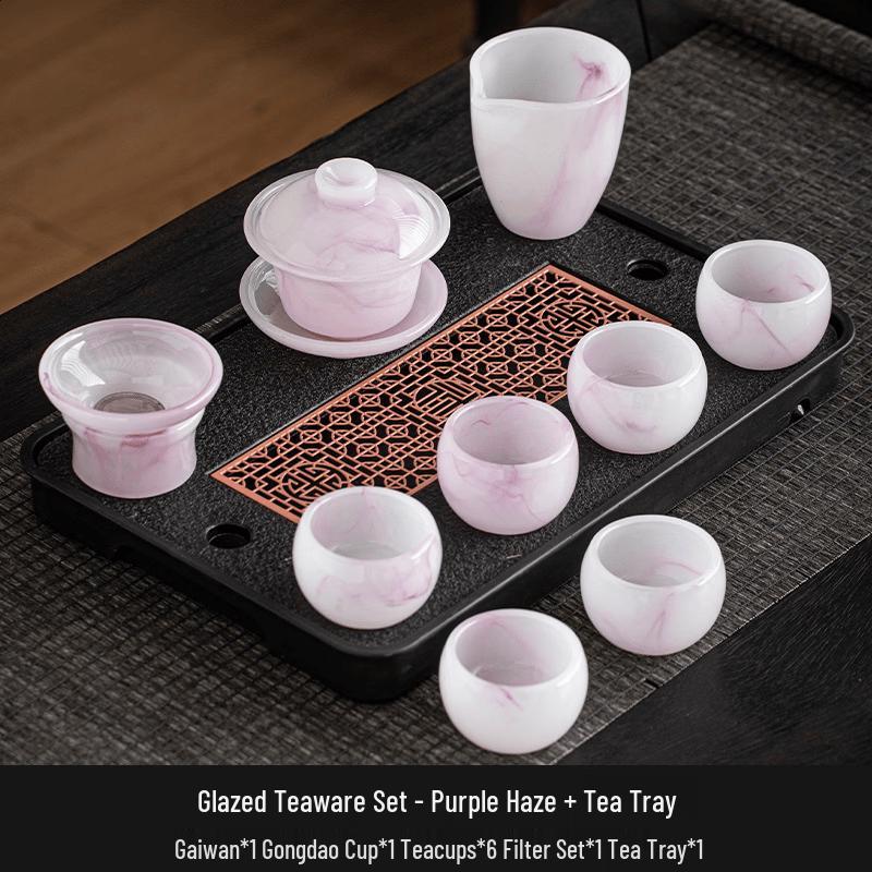 Minimalist Ice Jade Glaze Ceramic Tea Set
