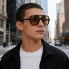 Vintage Double Bridge Square Sunglasses Men Women Oversized Brand Half-Frame Sun Glasses Sports Driving Outdoor UV400 Shades
