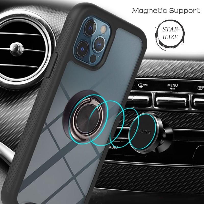 Shockproof Case For Xiaomi Redmi Note 10 Pro 10s 11 9T Mi 10T POCO M3 X3 NFC Ring Holder 3 in 1 Transparent Protect Bumper Cover