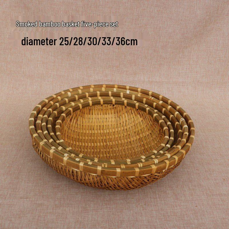 Bamboo Woven Multifunctional Basket: Rice Washer, Fruit Drainer, Vegetable Basket, Steamed Bun & Storage Solution