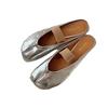 Sheepskin Version~ Shallow Mouth One-word Strap Thin Soft Split-toed Shoes Women's Single Shoes Genuine Leather Flat-soled Slippers
