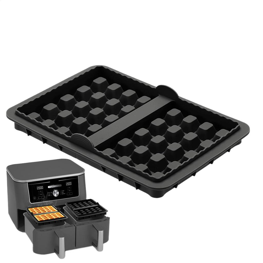 Waffle Maker Mold Air Fryer Silicone Baking Tray Non-Stick Cookie Tray Waffle Making Mold For Cookie Cake Dessert Pancake