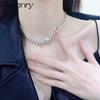 925 Sterling Silver Thick Chain Necklace Fashion Hip Hop Vintage Couples Simple Smiley Face Design Party Jewelry Choker