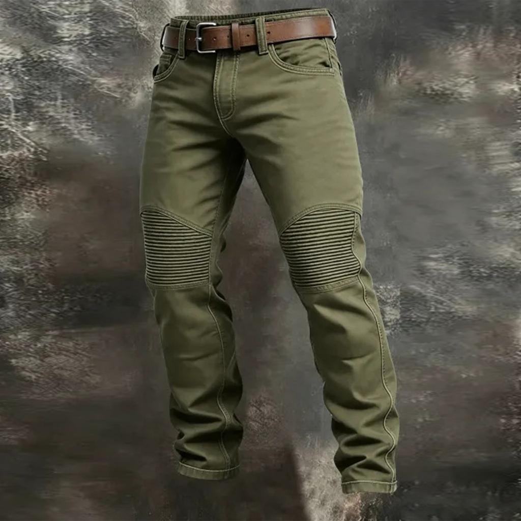 Men's Casual Cargo Pants with Patchwork Striped Design for Hiking and Outdoor Sports