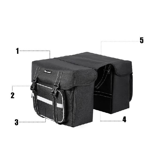 WEST BIKING Bicycle Rear Seat Bag 25L Large Capacity Outdoor Luggage Carrier Bags Cycling MTB Road Bike Trunk Double Pannier Bag