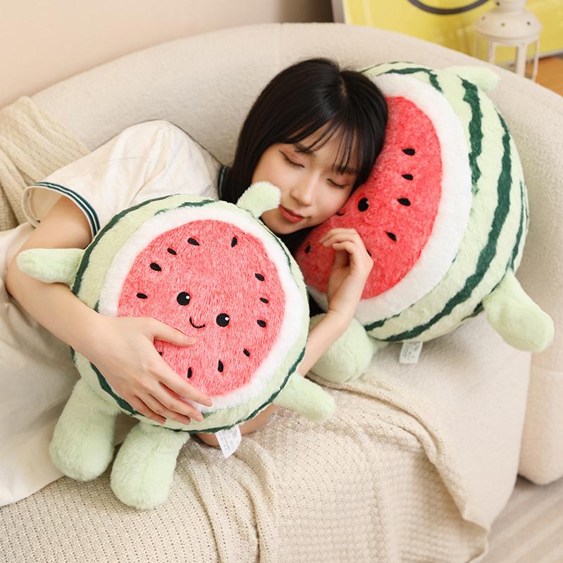 Cute Watermelon Plush Toy Doll Running Watermelon Fruit Doll Sofa Decorative Throw Pillow Girl Gift