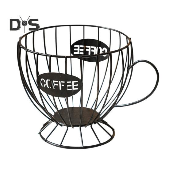 Coffee Pods Holder Counter Organizer with Handle Spacious Capacity Quick Access Multi-Purpose Capsule Basket Coffee Bar Accessories