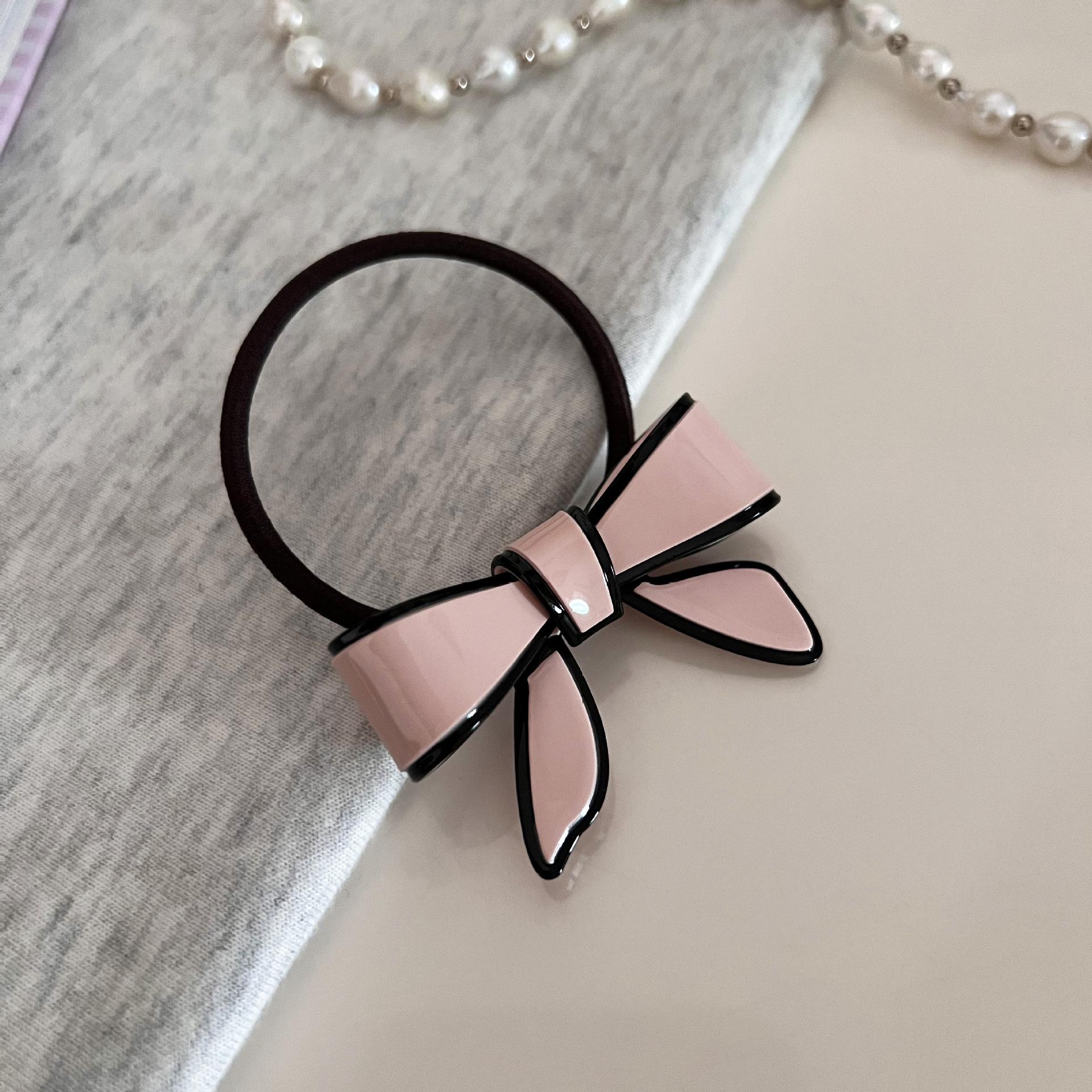 

Элегантный набор из заколки-бантика и ободка для волос из ацетата - черно-белый зажим с резинкой для волос.