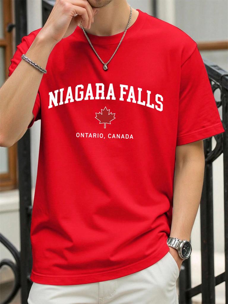 Cascate del Niagara Ontario Canada Stampa Maglietta Per Uomo Moda Estiva Maglietta Cotone Abbigliamento Casual Comoda Morbida Manica Corta