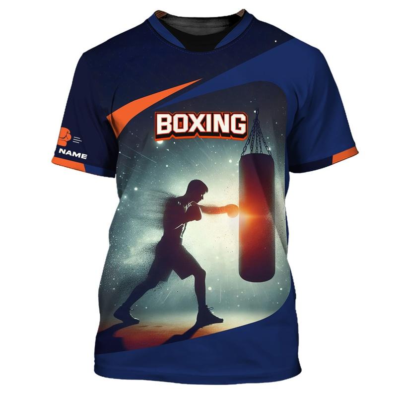 3D Printed Boxing Combat Sports T Shirt for Men Customized Pattern Tee Shirts Summer Street Loose Short Sleeve O-Neck T-shirts