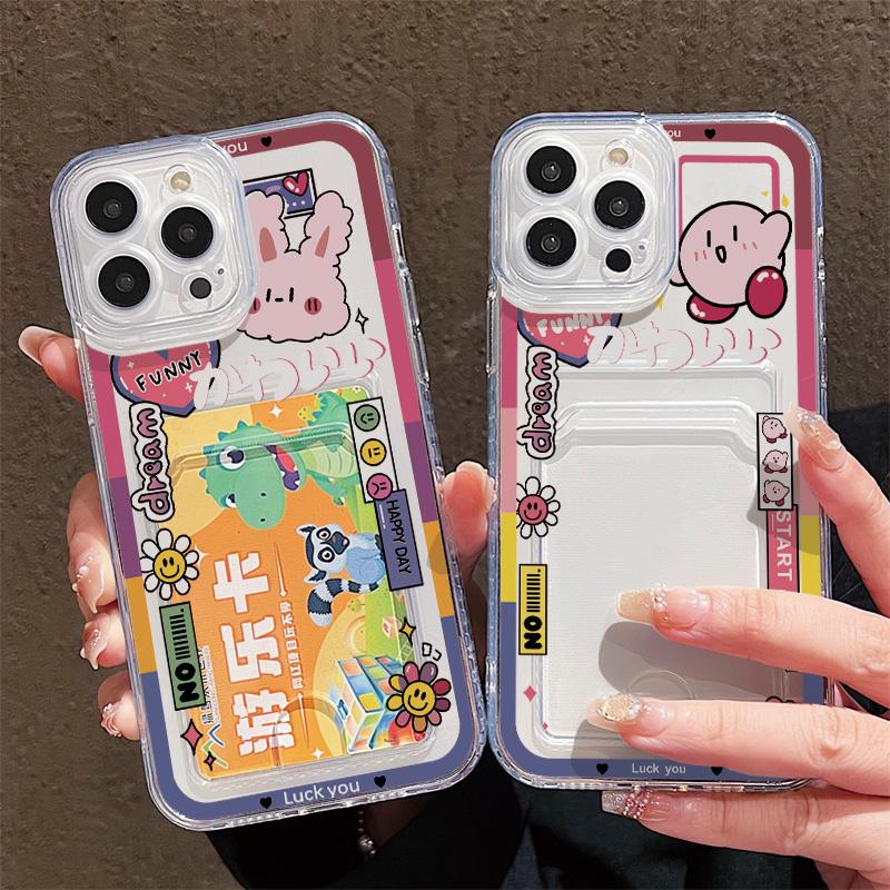 Card Slot Holder Silicone Wallet Pocket Case For iPhone 17 Air 16 14 Pro Max Xiaomi Redmi Note 13 12 14 Pro Honor X6A X6B X8A Cover Clear Phone Bumper