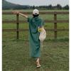 Shirtdress Women's Summer Simple Long Short Sleeve Dress Over The Knee