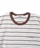 TTUDEMENT 50S Embroidered Striped Semi Over Fit T-Shirt_Brown