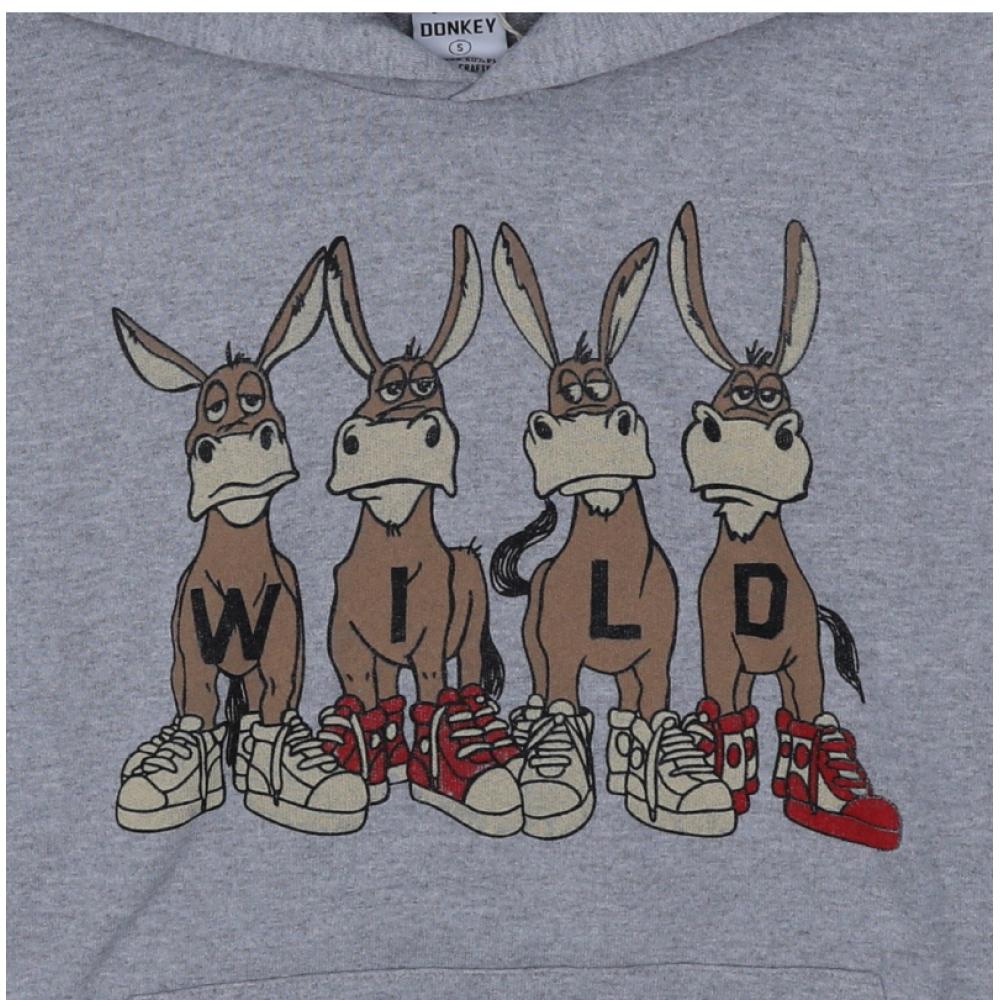 Wild Donkey Unisex Hoodie Heather Grey Fc Basket