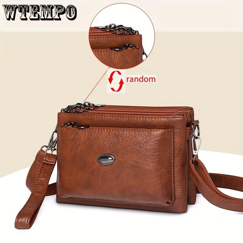 Soft Faux Leather Crossbody Bag, Retro Wristlet Handbag, Fashion Clutch Purse For Women