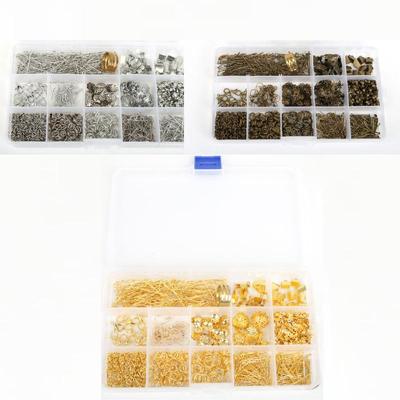 Set di Componenti per Gioielli in Lega Anelli Salto Chiusure Catene e Ganci per Orecchini 1 Scatola Assortimento