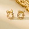 Earrings Women Cross-border Fashion Zircon Heart Simple Niche Temperament Versatile Accessories
