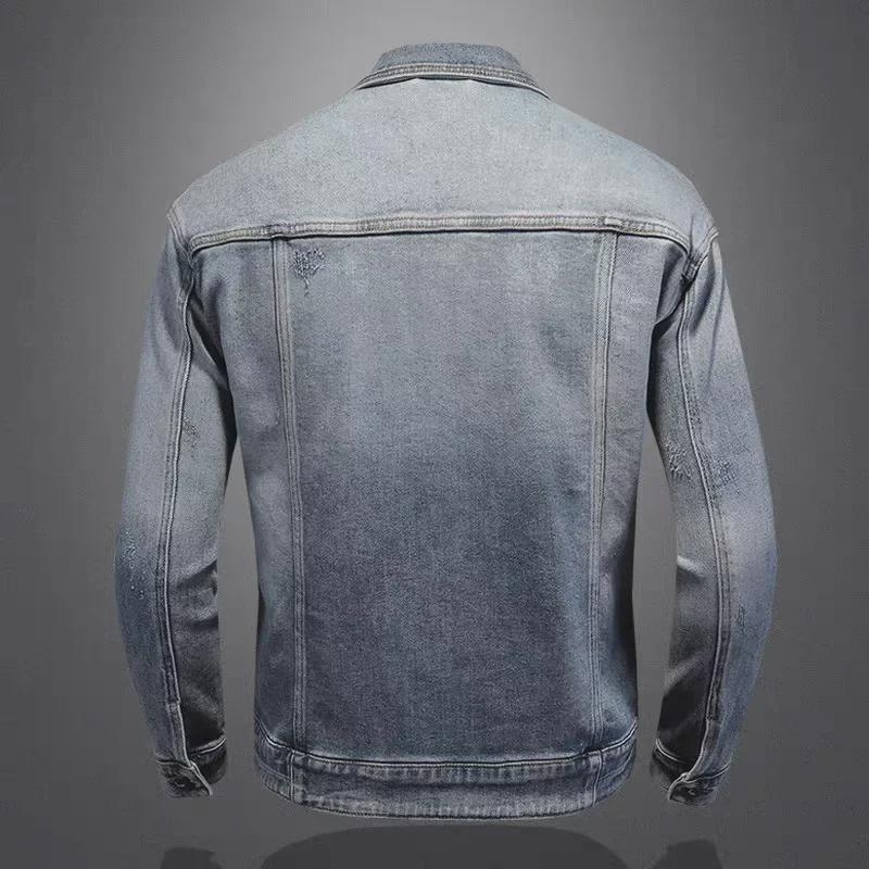 2026 Men's Spring & Autumn Denim Jacket: Loose-Fit, Large Size, Casual Workwear for Middle-Aged Men