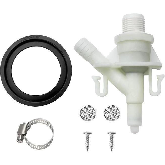 385311641 RV Toilet Water Valve And 385311658 Flush Ball Seal Replacement For Sealand Dometic 300 310 320 RV Toilets, Pedal Flush Marine Toilet 1