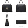 Dasein Handbag Top Handle Satchel Bag Large Shoulder Work Bag Tote with M Women's Wallet, Black,