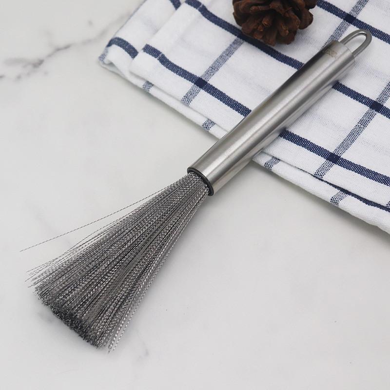 304 Stainless Steel Pot Brush With Handle Household Wire Cleaning Brush For Pot Bowl Sink Kitchen Clean Tool