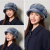 Thick Fisherman Hat Women's Autumn Winter Gradient Octagonal Hat British Vintage Warm Hat