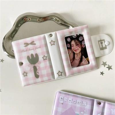 3 Inch Photo Album 32 Pockets Fork Black Cat Style Id Card Kpop Idol Photo Card Holder Storage Collect Book